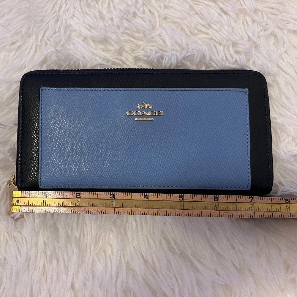 Coach Leather Wallet, Navy Blue